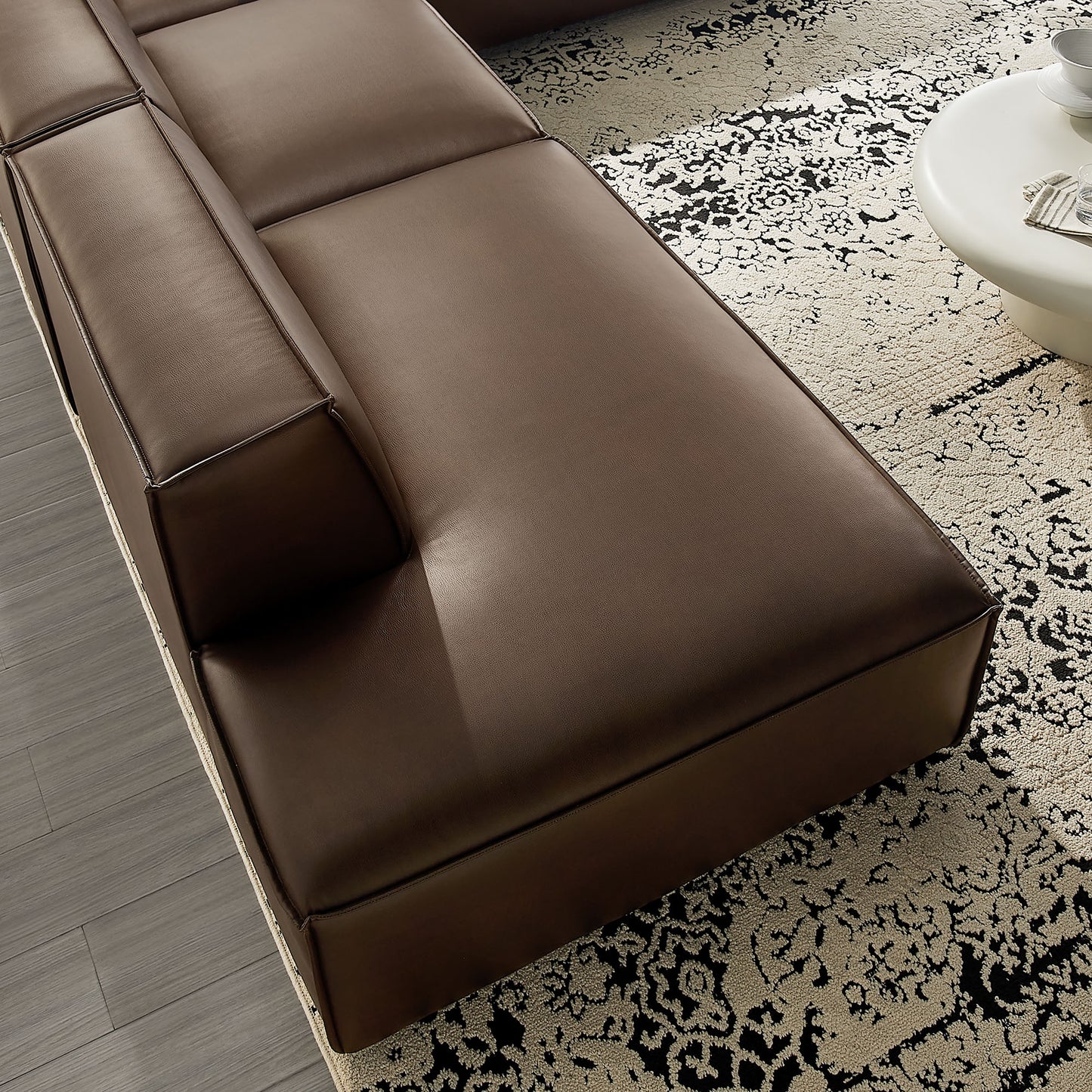 Restore 4-Piece Vegan Leather Modular L-Shaped Armless Sectional Sofa by Modway