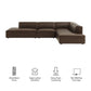 Restore 4-Piece Vegan Leather Modular L-Shaped Armless Sectional Sofa by Modway