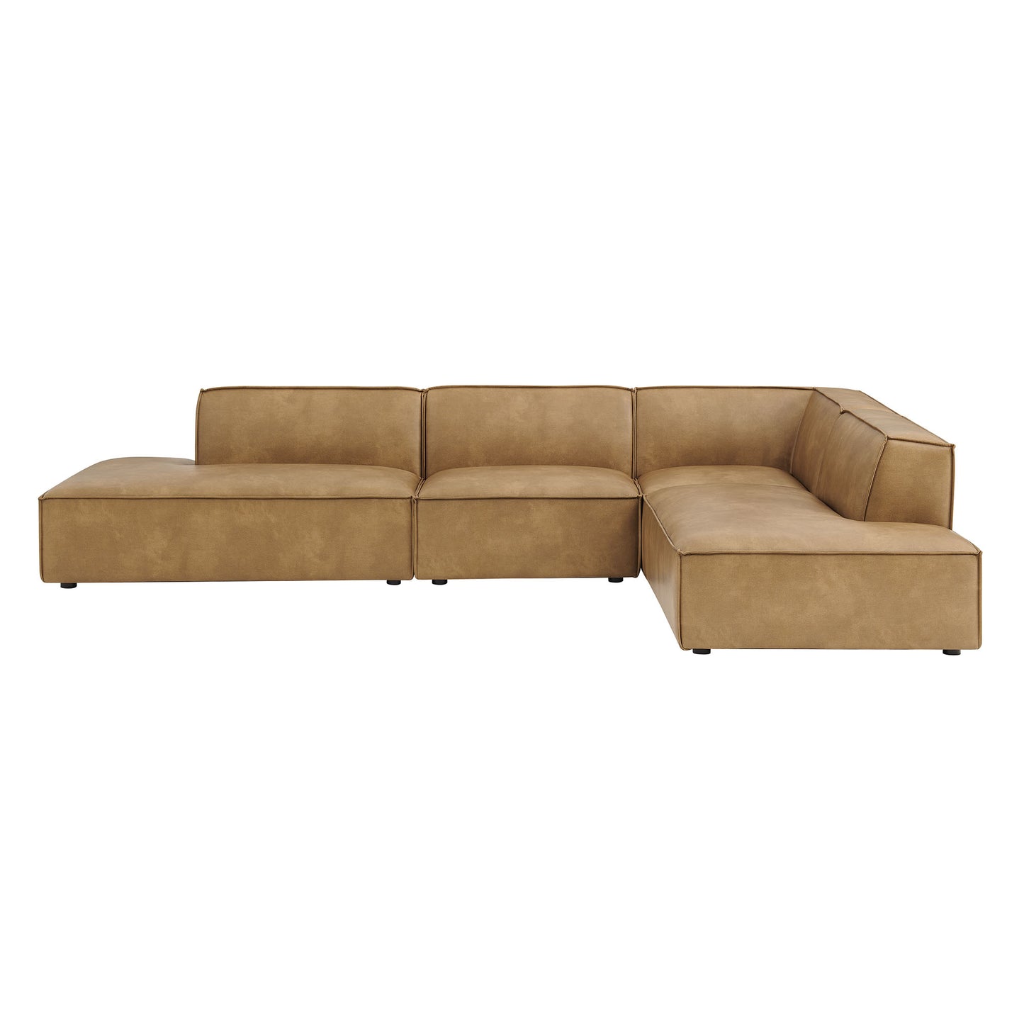 Restore 4-Piece Vegan Leather Modular L-Shaped Armless Sectional Sofa by Modway