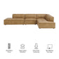 Restore 4-Piece Vegan Leather Modular L-Shaped Armless Sectional Sofa by Modway