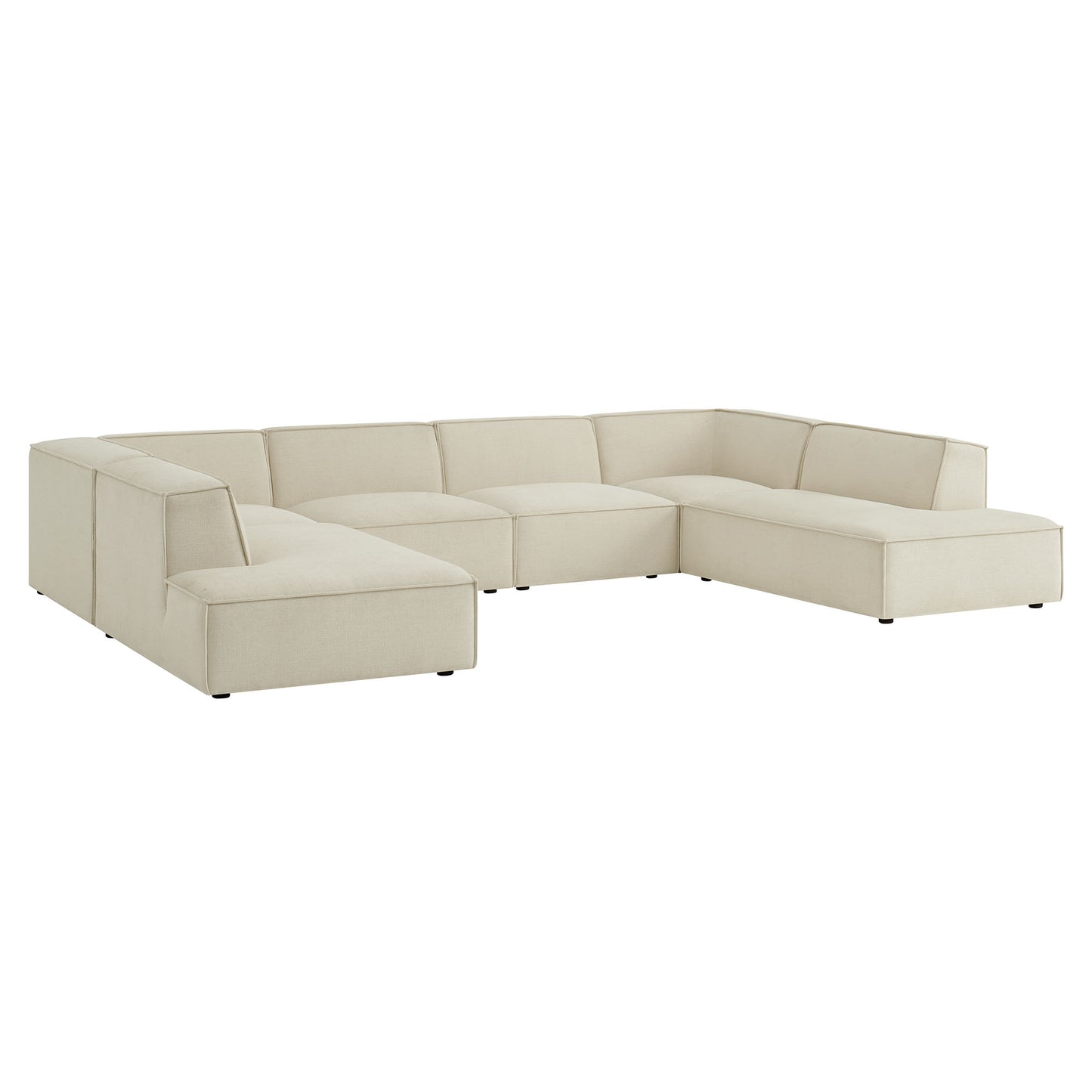 Restore 6-Piece Performance Fabric Upholstered U-Shaped Sectional Sofa by Modway