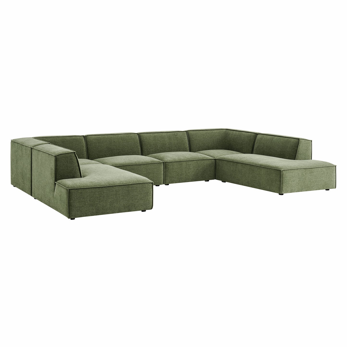 Restore 6-Piece Performance Fabric Upholstered U-Shaped Sectional Sofa by Modway
