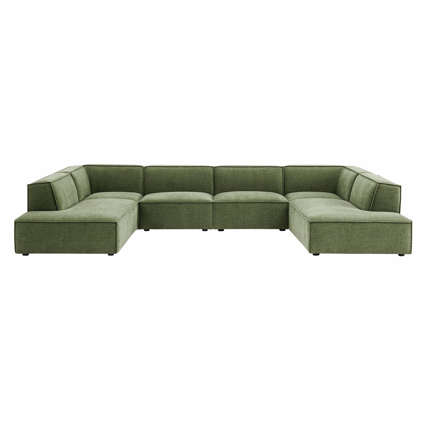 Restore 6-Piece Performance Fabric Upholstered U-Shaped Sectional Sofa by Modway