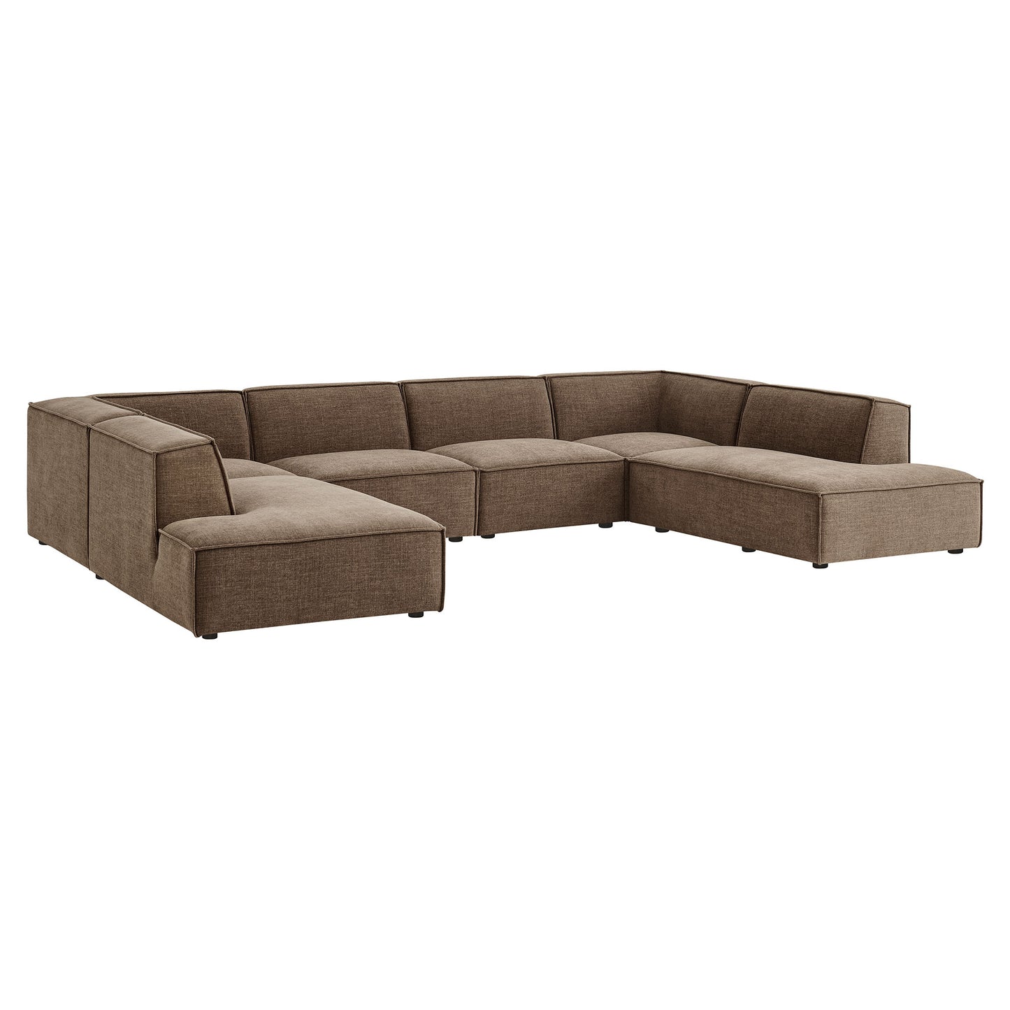 Restore 6-Piece Performance Fabric Upholstered U-Shaped Sectional Sofa by Modway