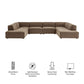Restore 6-Piece Performance Fabric Upholstered U-Shaped Sectional Sofa by Modway
