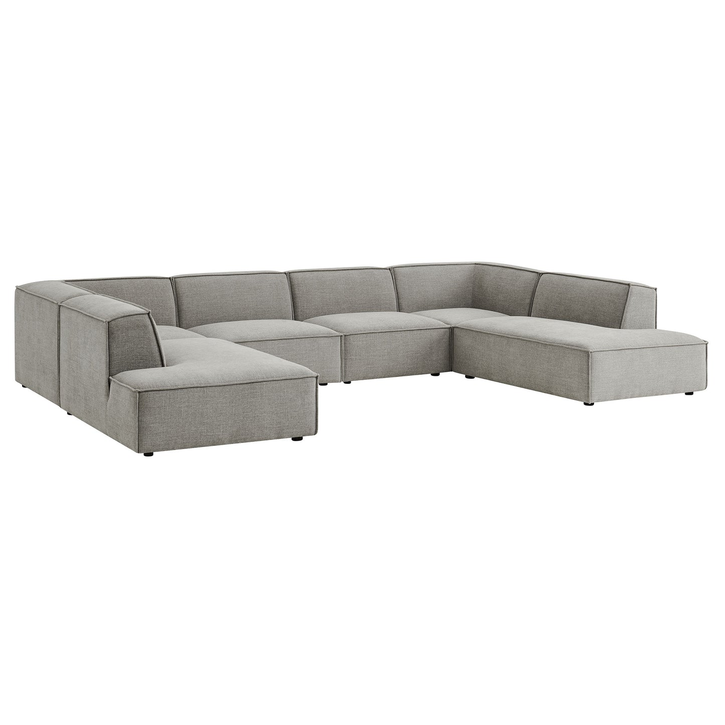 Restore 6-Piece Performance Fabric Upholstered U-Shaped Sectional Sofa by Modway