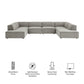 Restore 6-Piece Performance Fabric Upholstered U-Shaped Sectional Sofa by Modway