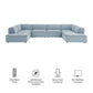 Restore 6-Piece Performance Fabric Upholstered U-Shaped Sectional Sofa by Modway