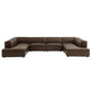 Restore 6-Piece Vegan Leather U-Shaped Armless Sectional Sofa by Modway