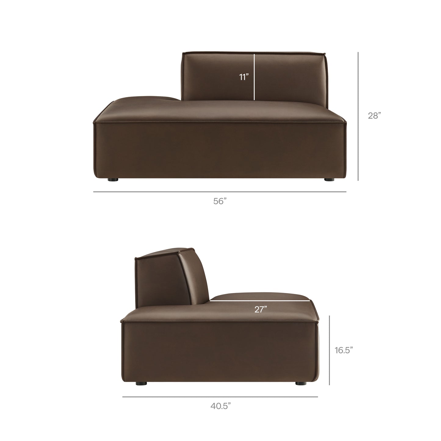 Restore 6-Piece Vegan Leather U-Shaped Armless Sectional Sofa by Modway
