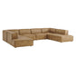 Restore 6-Piece Vegan Leather U-Shaped Armless Sectional Sofa by Modway