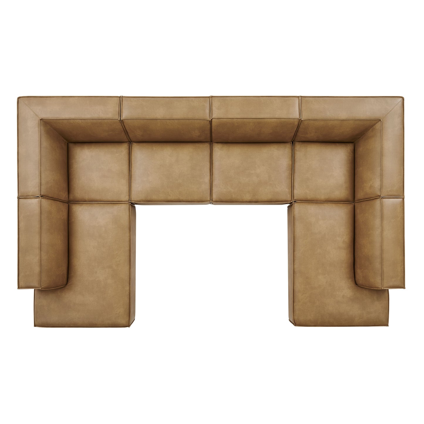 Restore 6-Piece Vegan Leather U-Shaped Armless Sectional Sofa by Modway