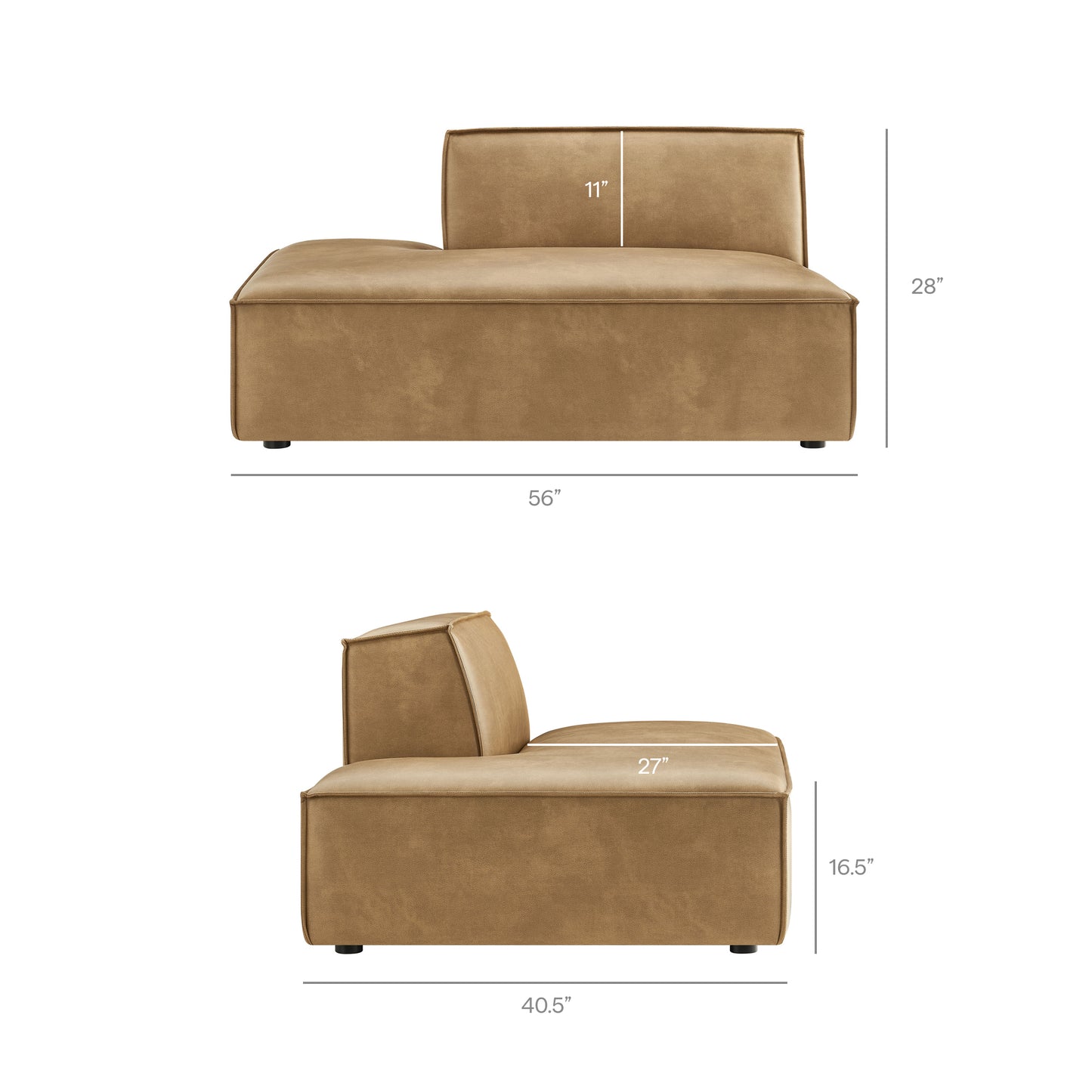 Restore 6-Piece Vegan Leather U-Shaped Armless Sectional Sofa by Modway