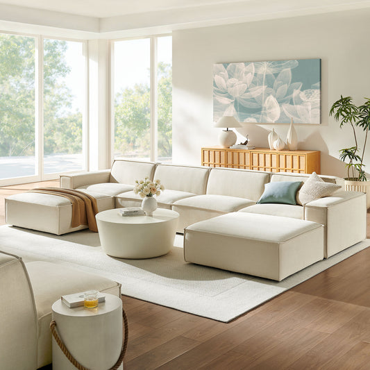 Restore 6-Piece Performance Fabric Upholstered Modular Sectional Sofa by Modway