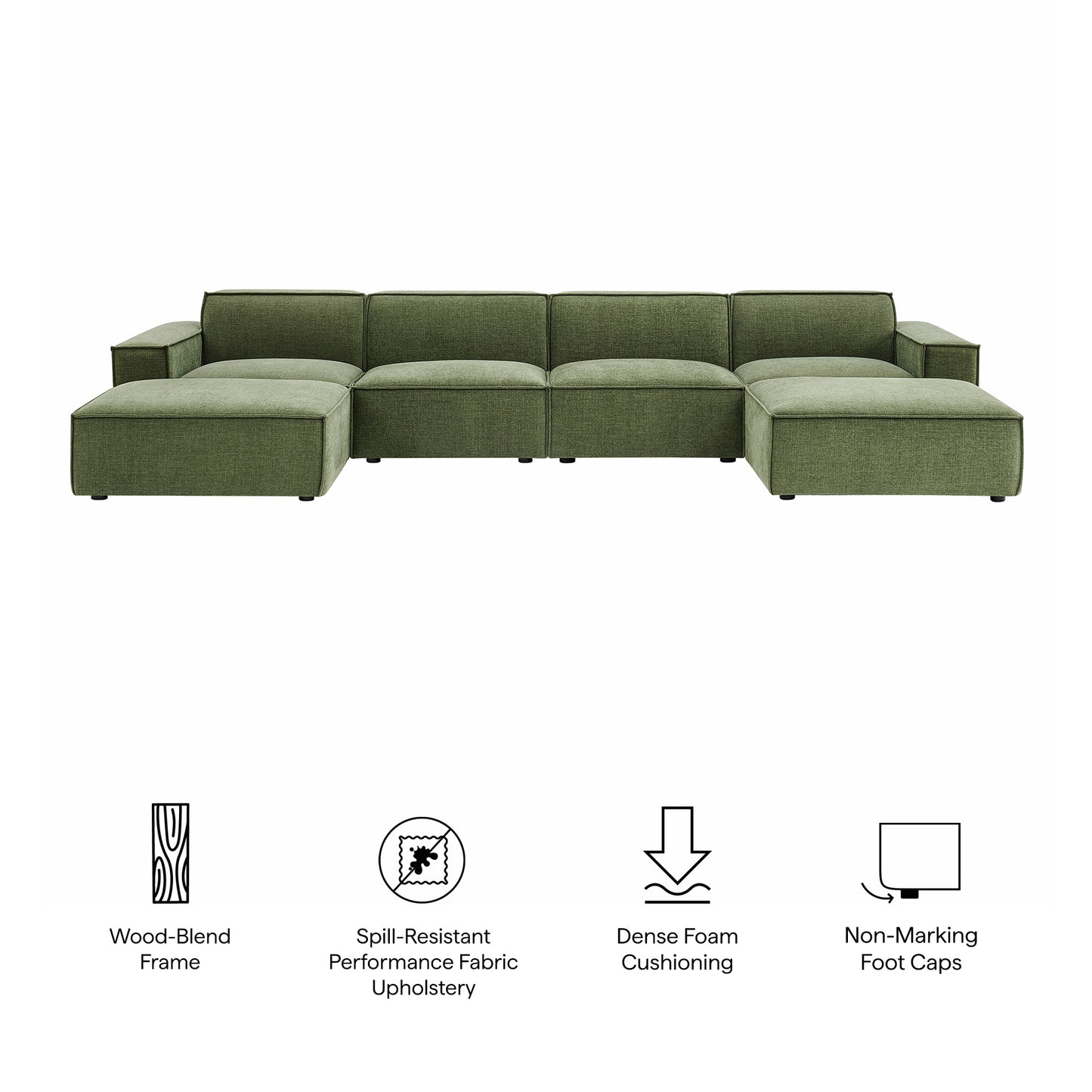 Restore 6-Piece Performance Fabric Upholstered Modular Sectional Sofa by Modway