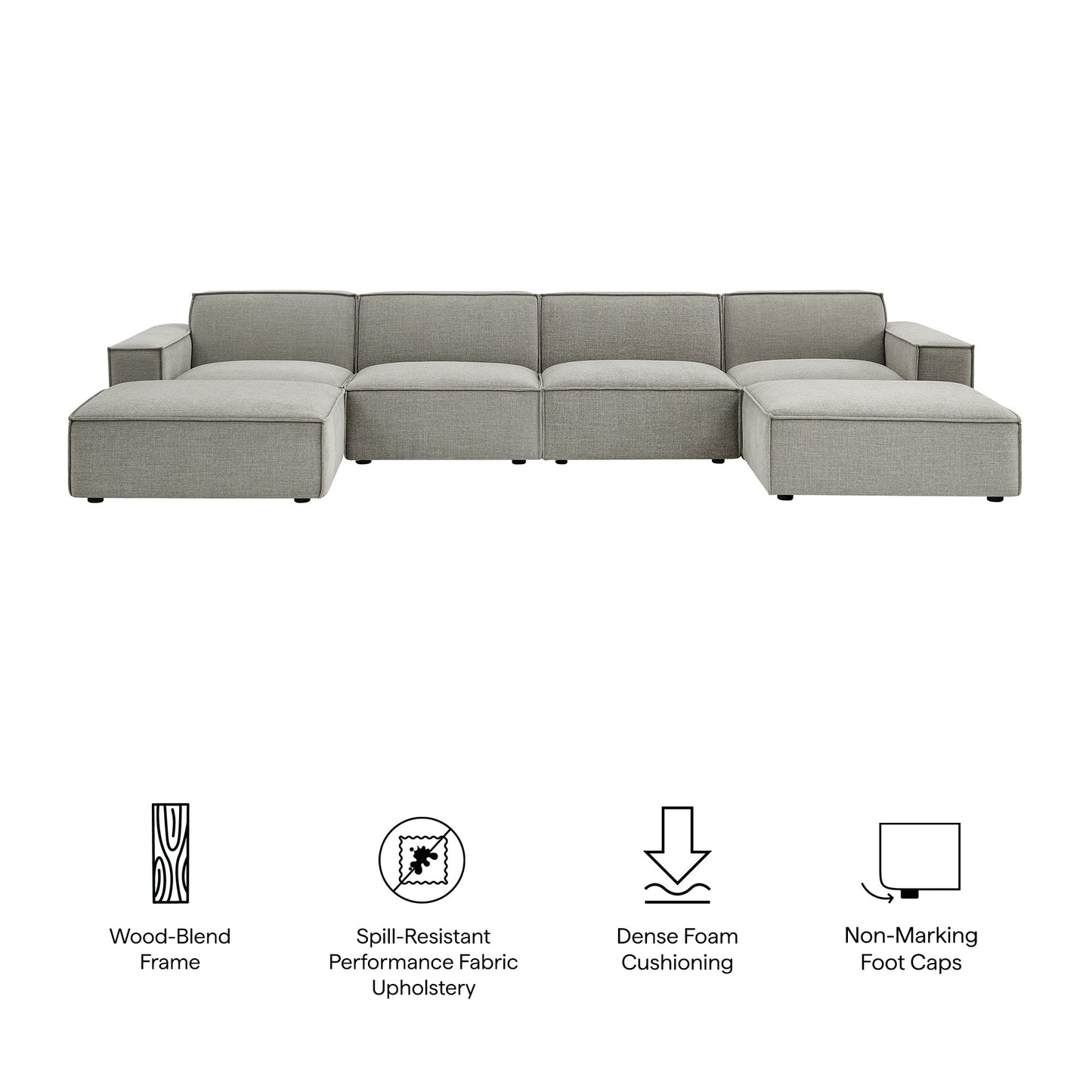 Restore 6-Piece Performance Fabric Upholstered Modular Sectional Sofa by Modway