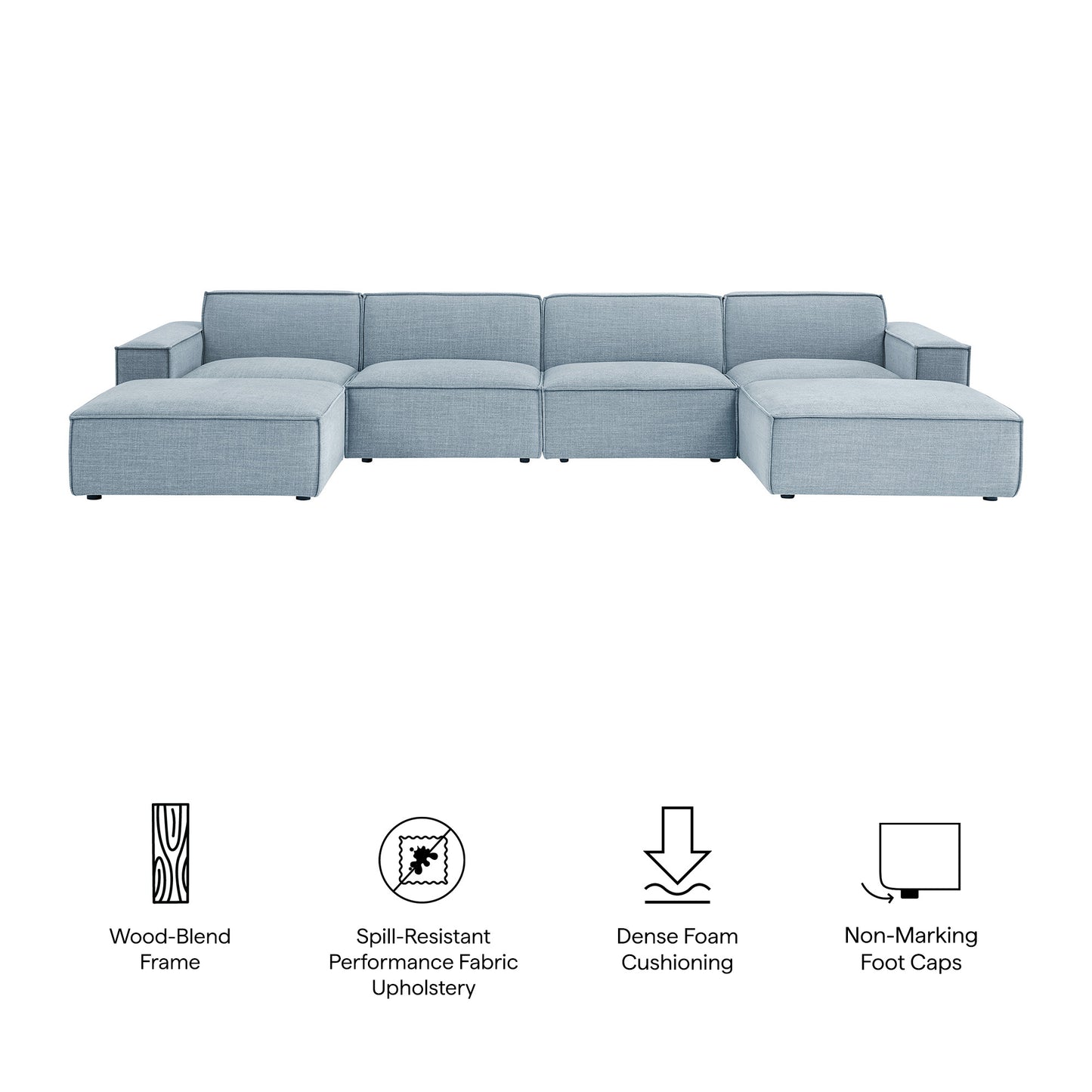 Restore 6-Piece Performance Fabric Upholstered Modular Sectional Sofa by Modway