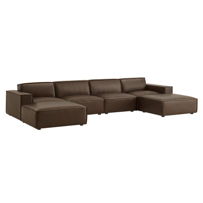 Restore 6-Piece Vegan Leather Modular Sectional Sofa by Modway