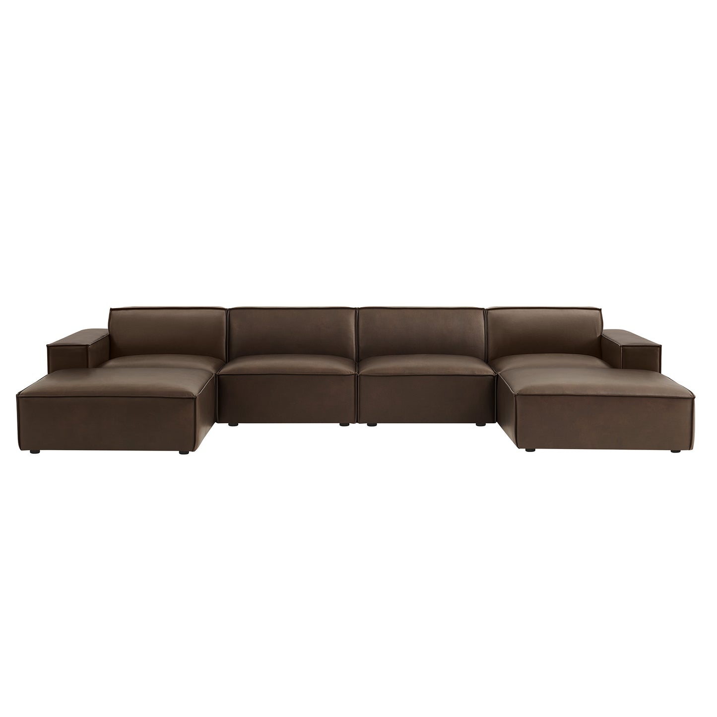 Restore 6-Piece Vegan Leather Modular Sectional Sofa by Modway