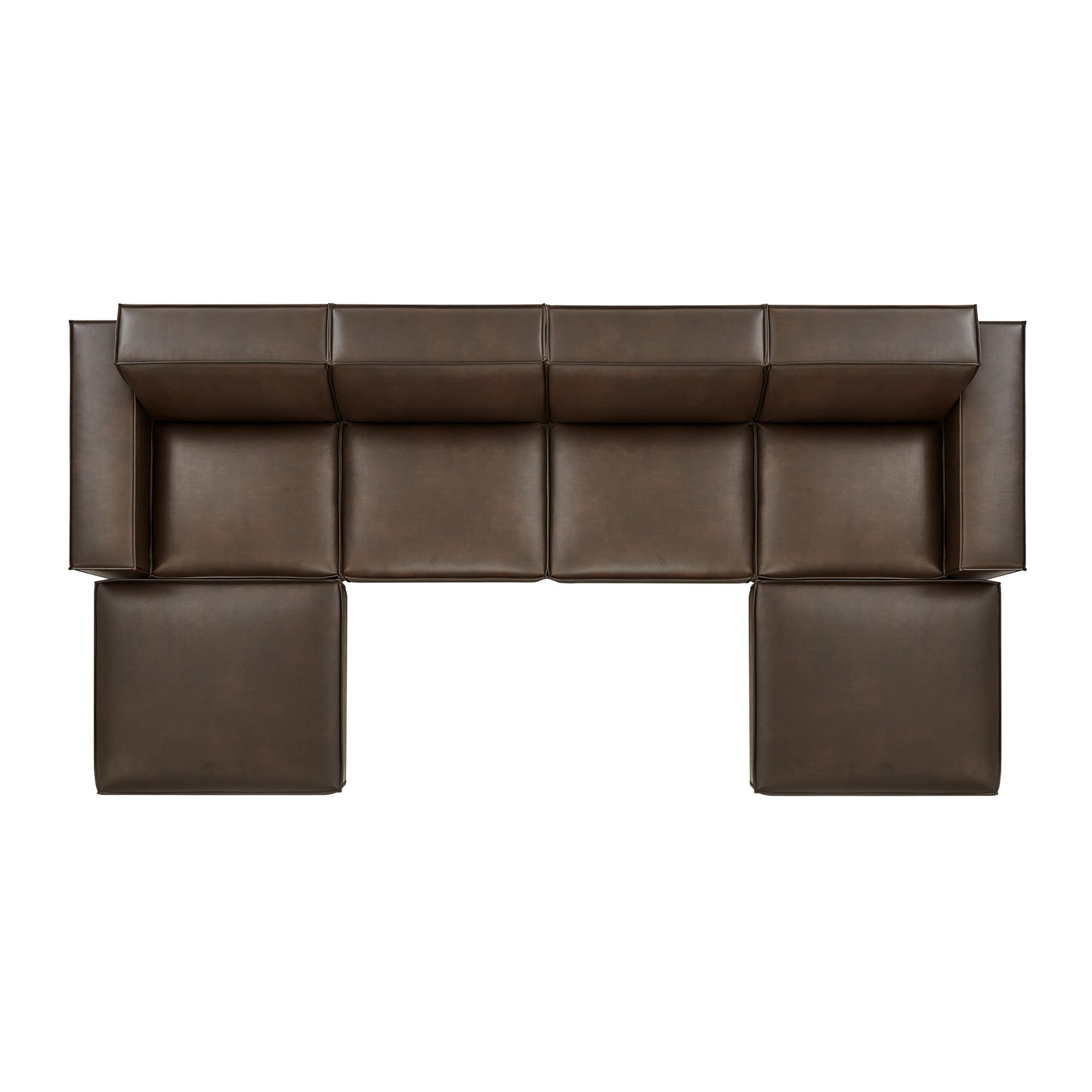 Restore 6-Piece Vegan Leather Modular Sectional Sofa by Modway
