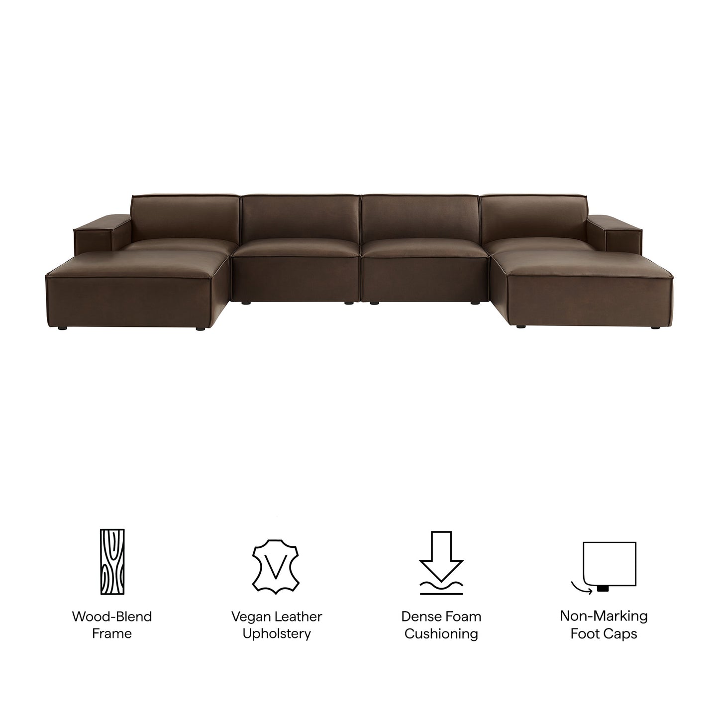 Restore 6-Piece Vegan Leather Modular Sectional Sofa by Modway