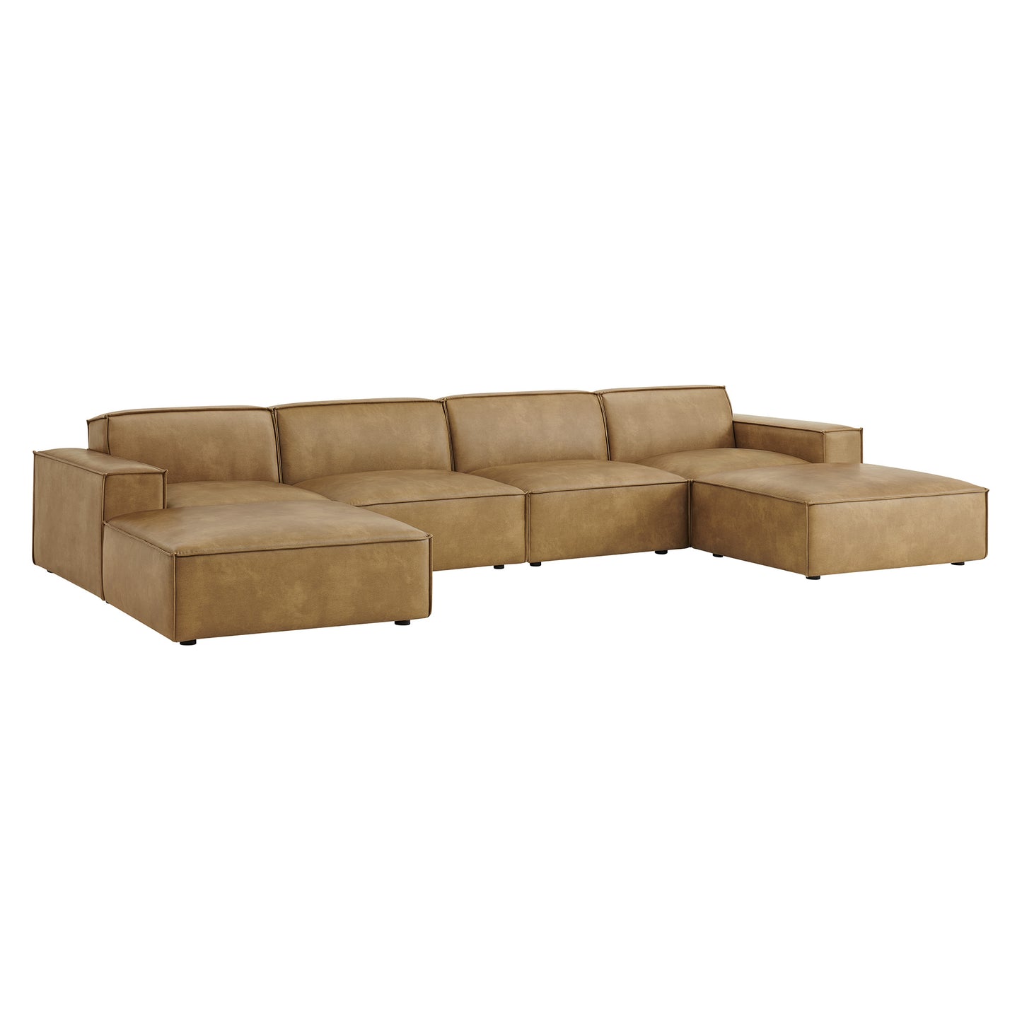 Restore 6-Piece Vegan Leather Modular Sectional Sofa by Modway