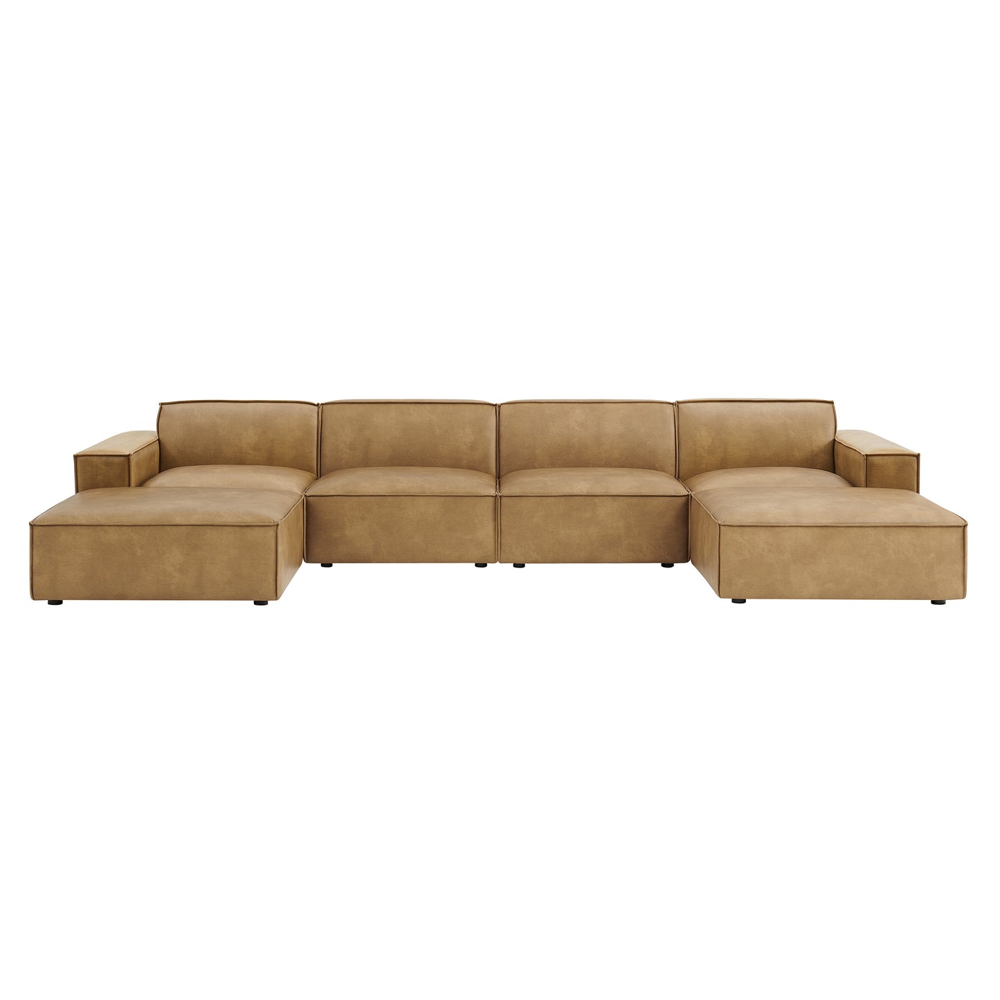 Restore 6-Piece Vegan Leather Modular Sectional Sofa by Modway