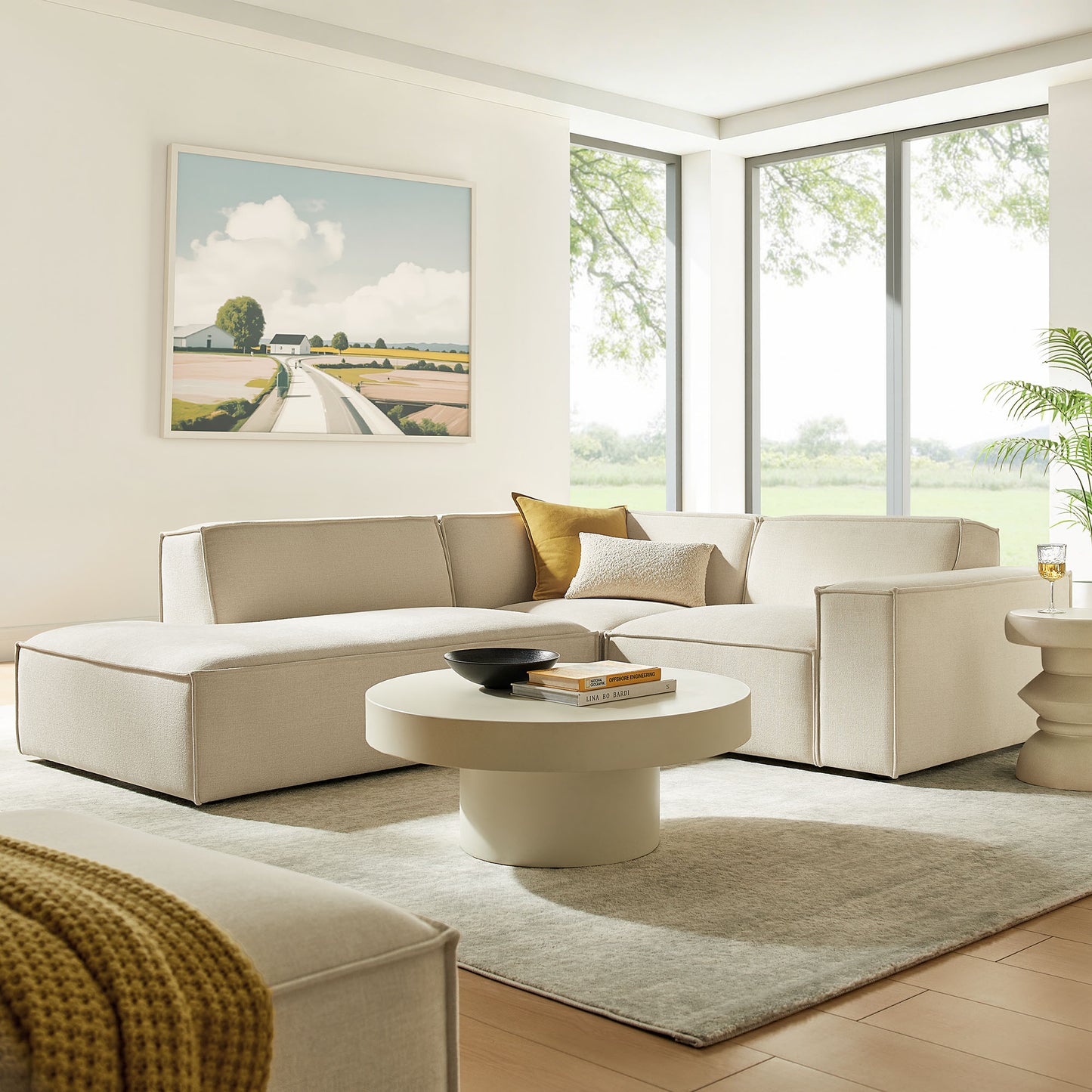Restore 3-Piece Performance Fabric Upholstered Modular L-Shaped Sectional Sofa by Modway