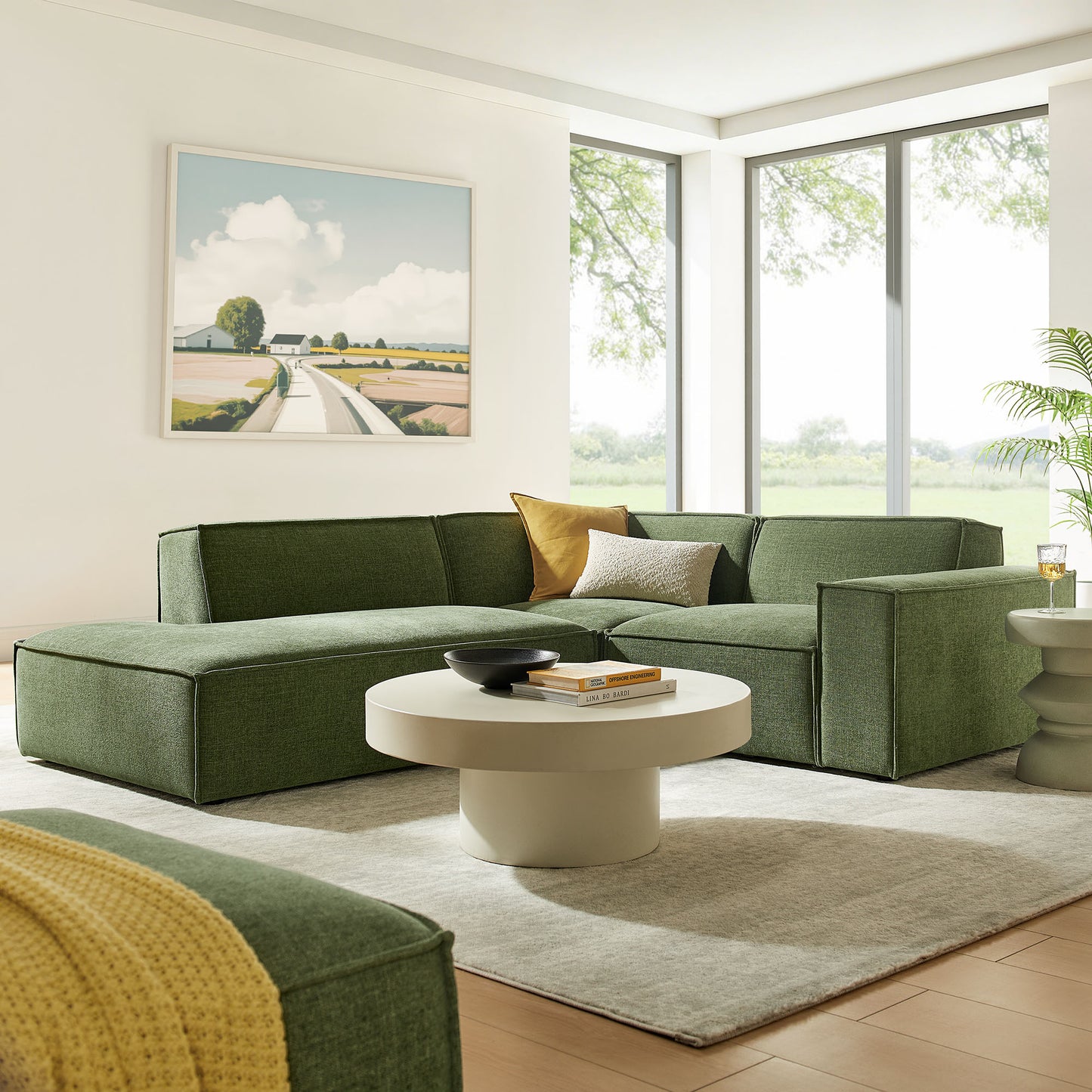 Restore 3-Piece Performance Fabric Upholstered Modular L-Shaped Sectional Sofa by Modway
