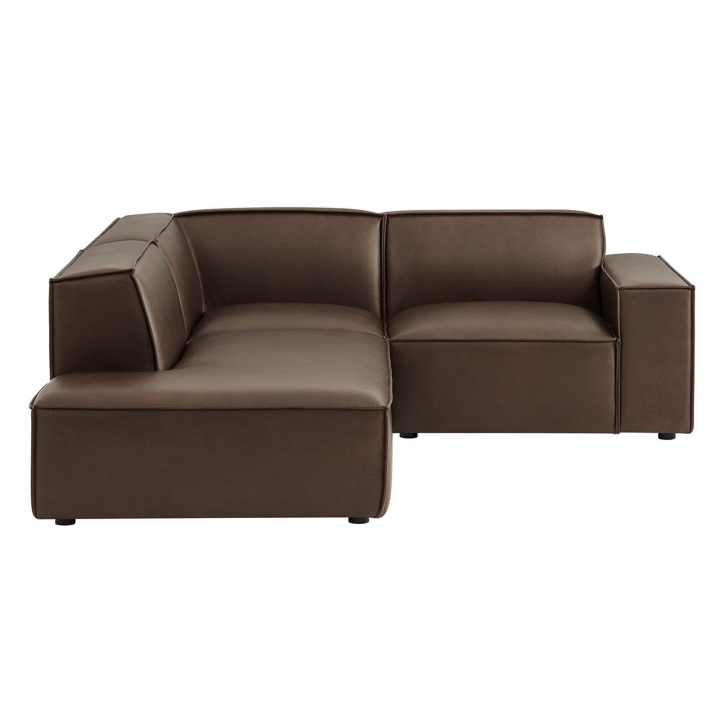 Restore 3-Piece Vegan Leather Modular L-Shaped Sectional Sofa by Modway