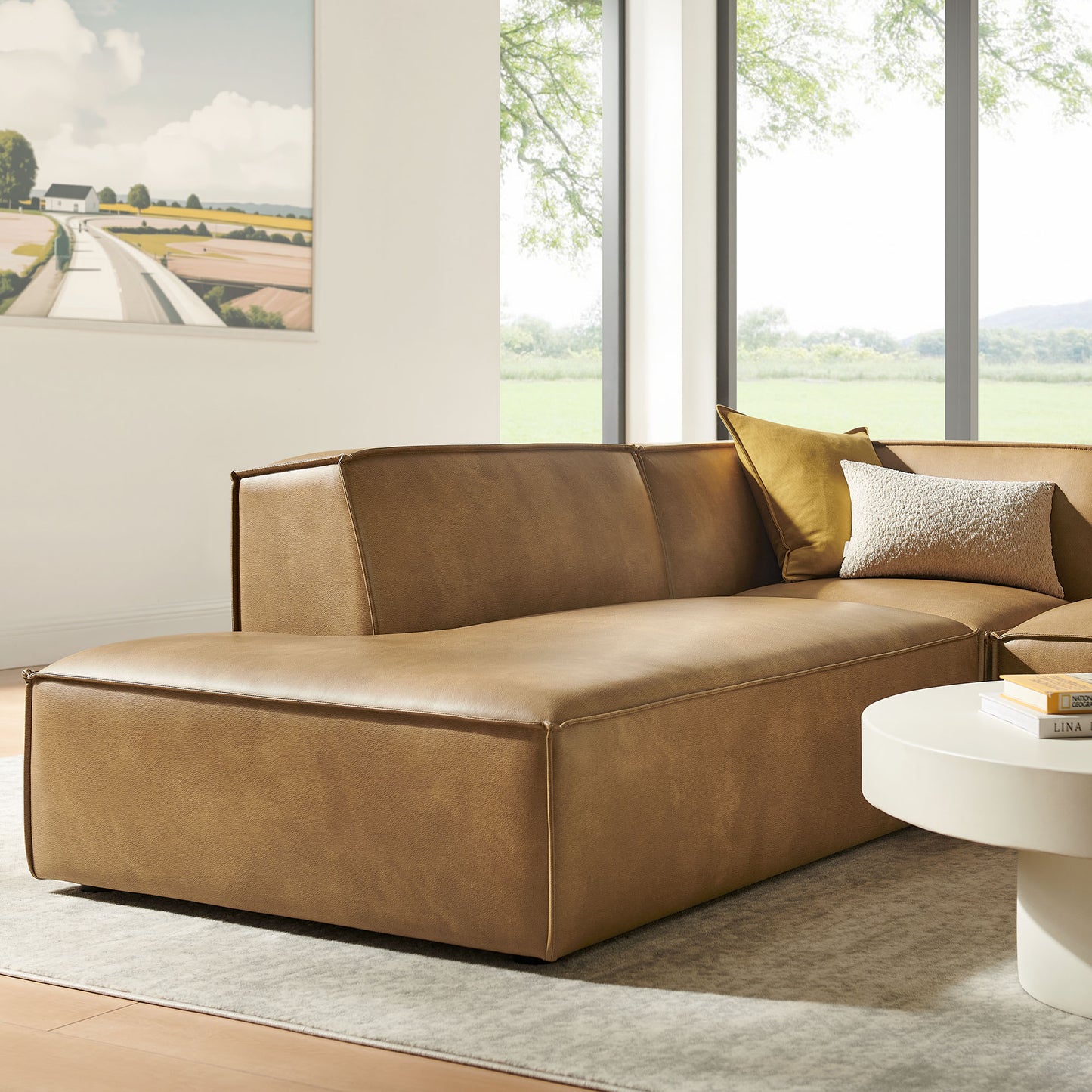 Restore 3-Piece Vegan Leather Modular L-Shaped Sectional Sofa by Modway