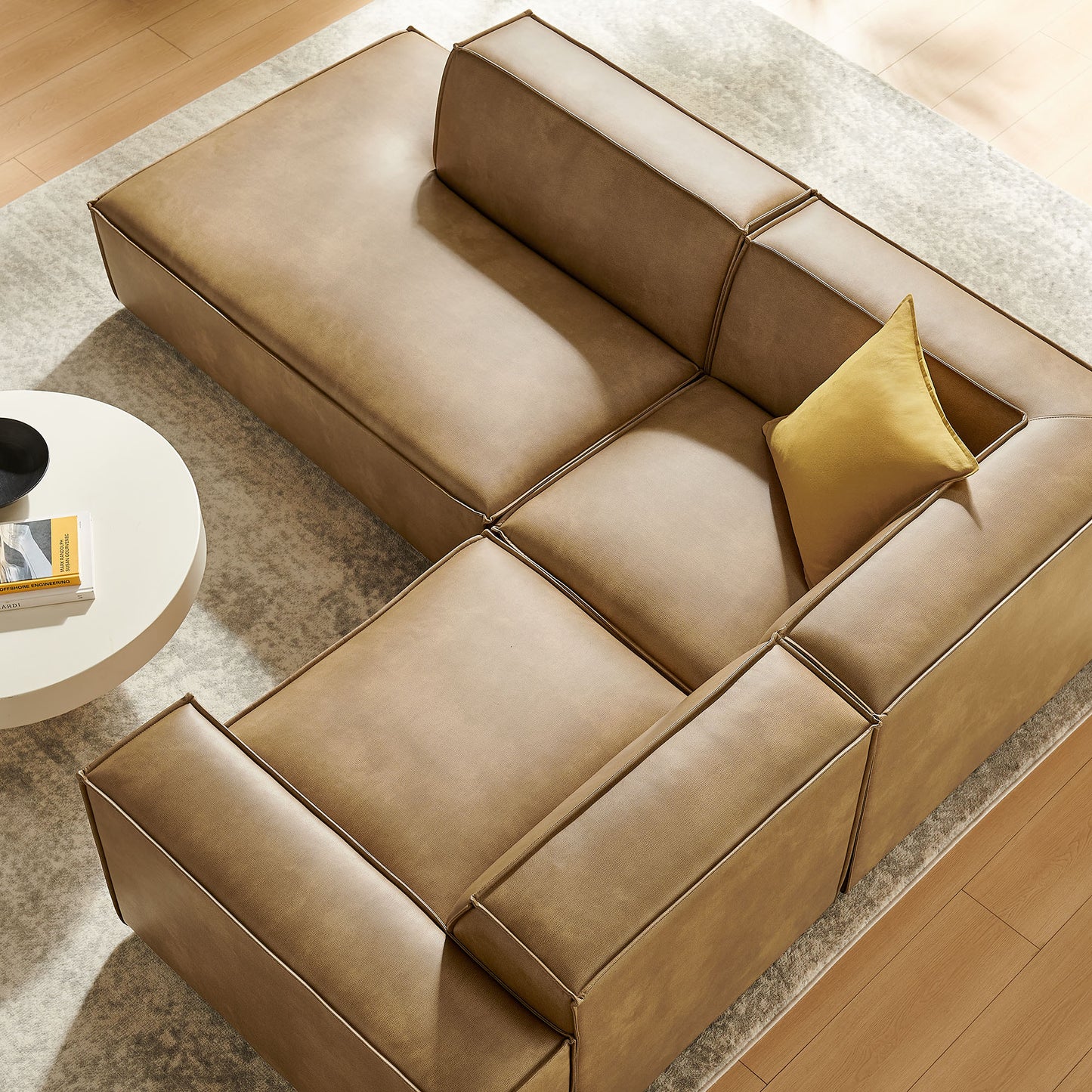 Restore 3-Piece Vegan Leather Modular L-Shaped Sectional Sofa by Modway