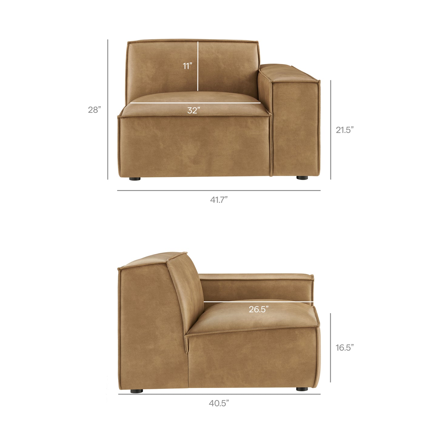 Restore 3-Piece Vegan Leather Modular L-Shaped Sectional Sofa by Modway
