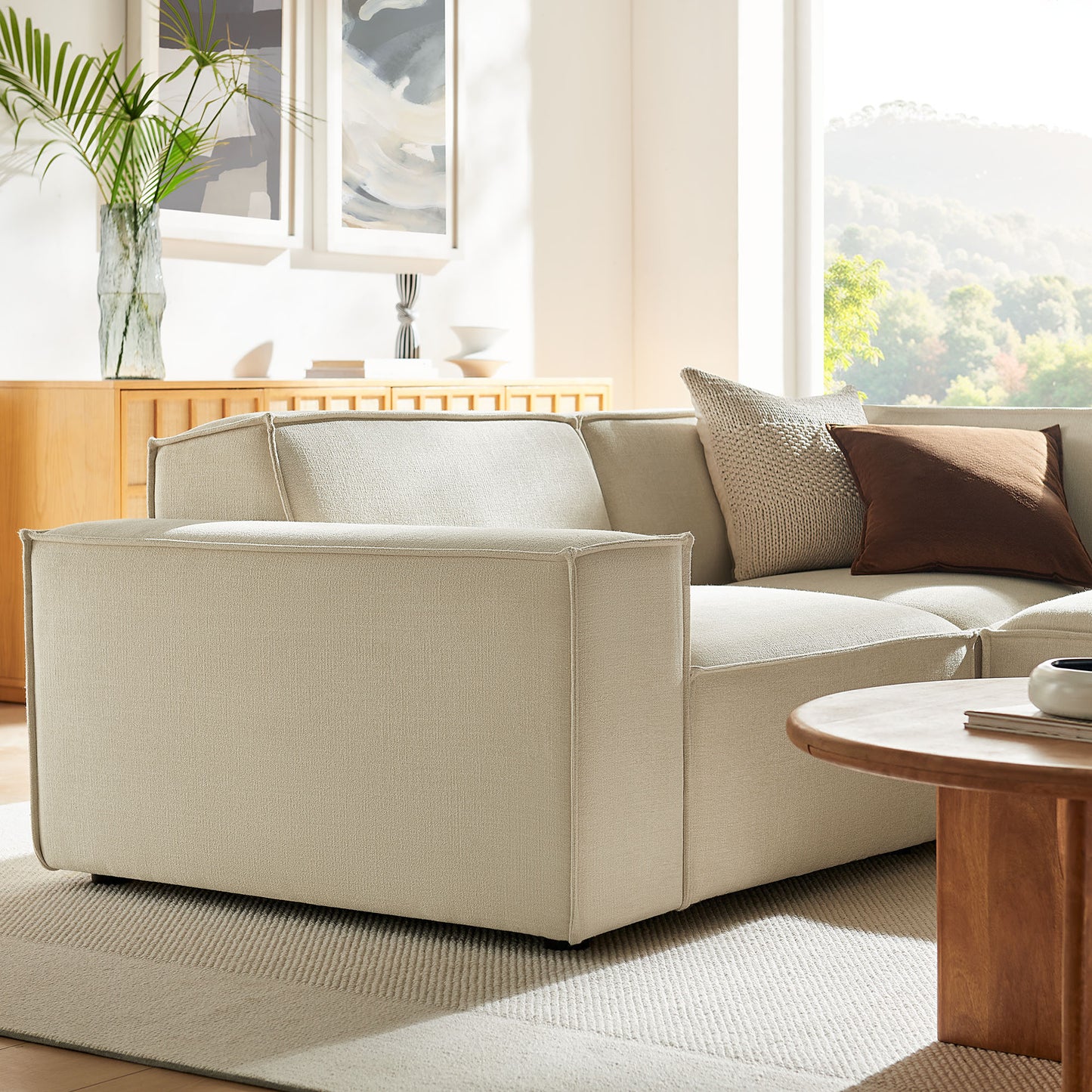 Restore 3-Piece Performance Fabric Upholstered Modular L-Shaped Sectional Sofa by Modway