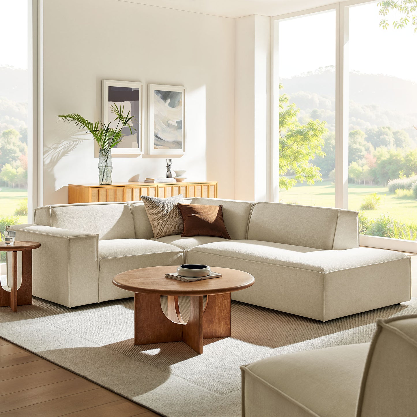 Restore 3-Piece Performance Fabric Upholstered Modular L-Shaped Sectional Sofa by Modway