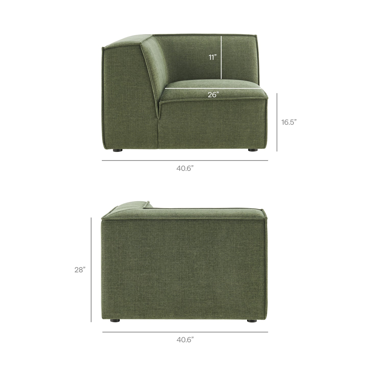 Restore 3-Piece Performance Fabric Upholstered Modular L-Shaped Sectional Sofa by Modway