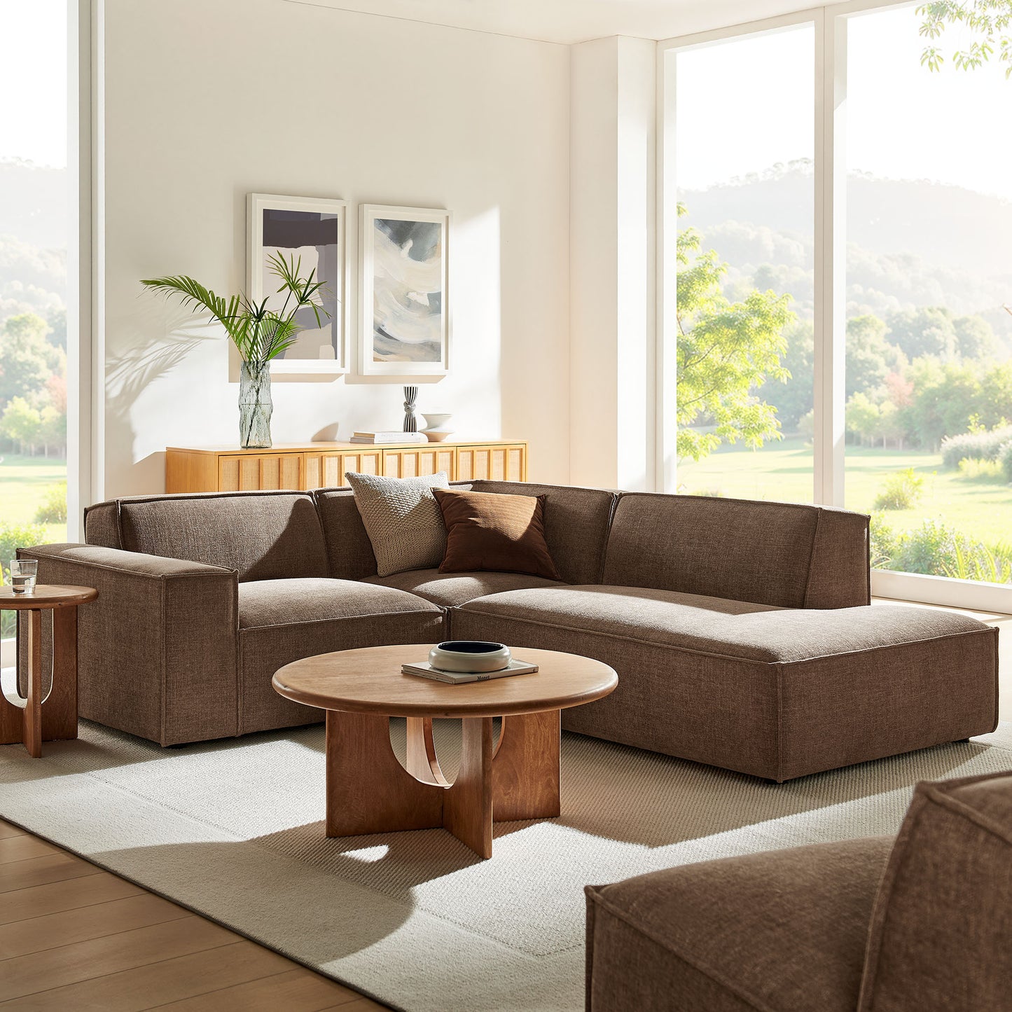 Restore 3-Piece Performance Fabric Upholstered Modular L-Shaped Sectional Sofa by Modway