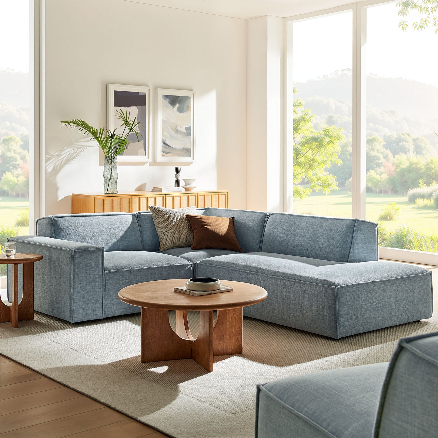 Restore 3-Piece Performance Fabric Upholstered Modular L-Shaped Sectional Sofa by Modway