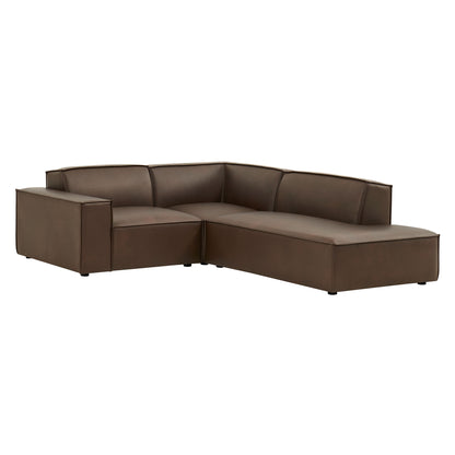 Restore 3-Piece Vegan Leather Modular L-Shaped Sectional Sofa by Modway