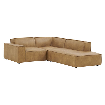 Restore 3-Piece Vegan Leather Modular L-Shaped Sectional Sofa by Modway