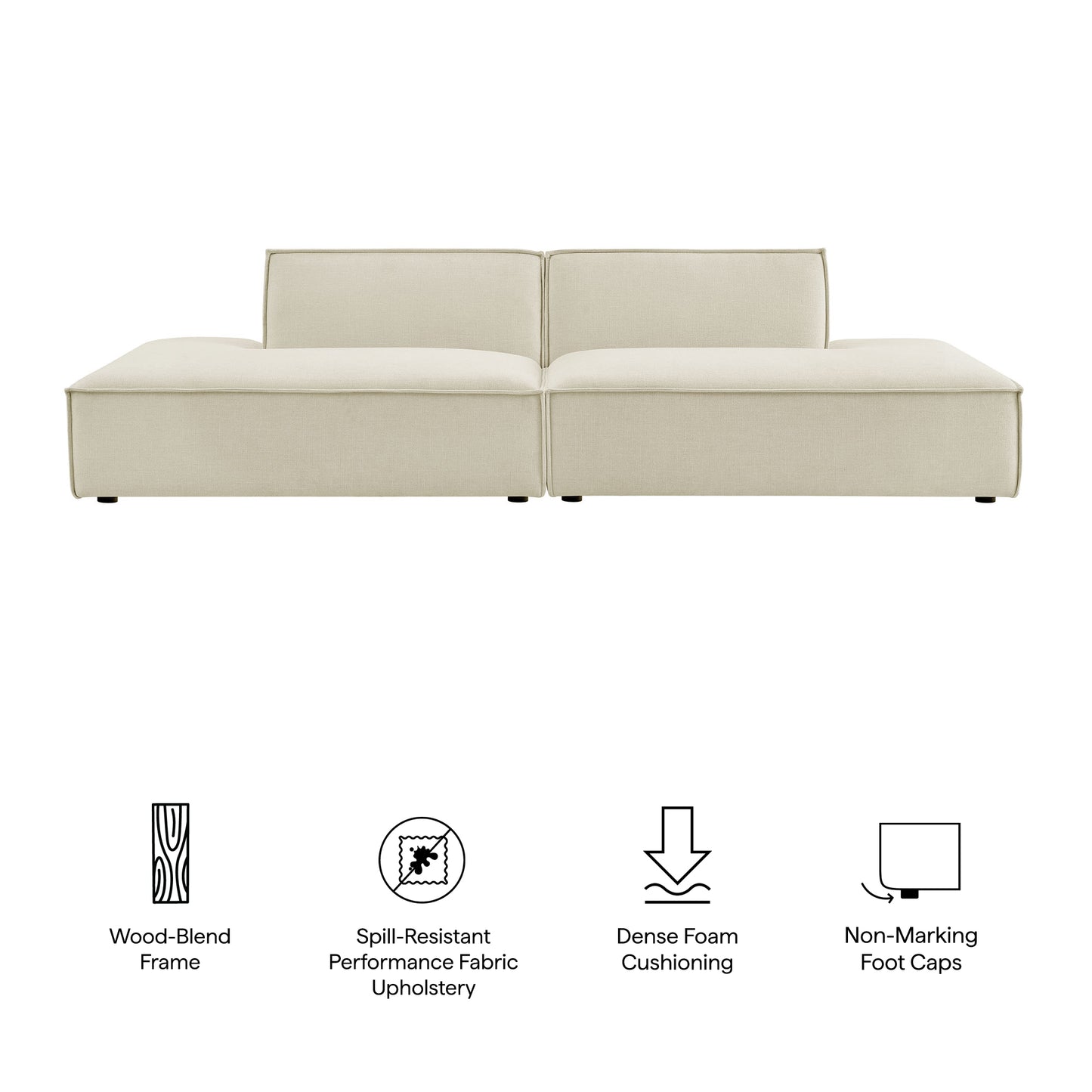 Restore 2-Piece Performance Fabric Upholstered Modular Loveseat by Modway