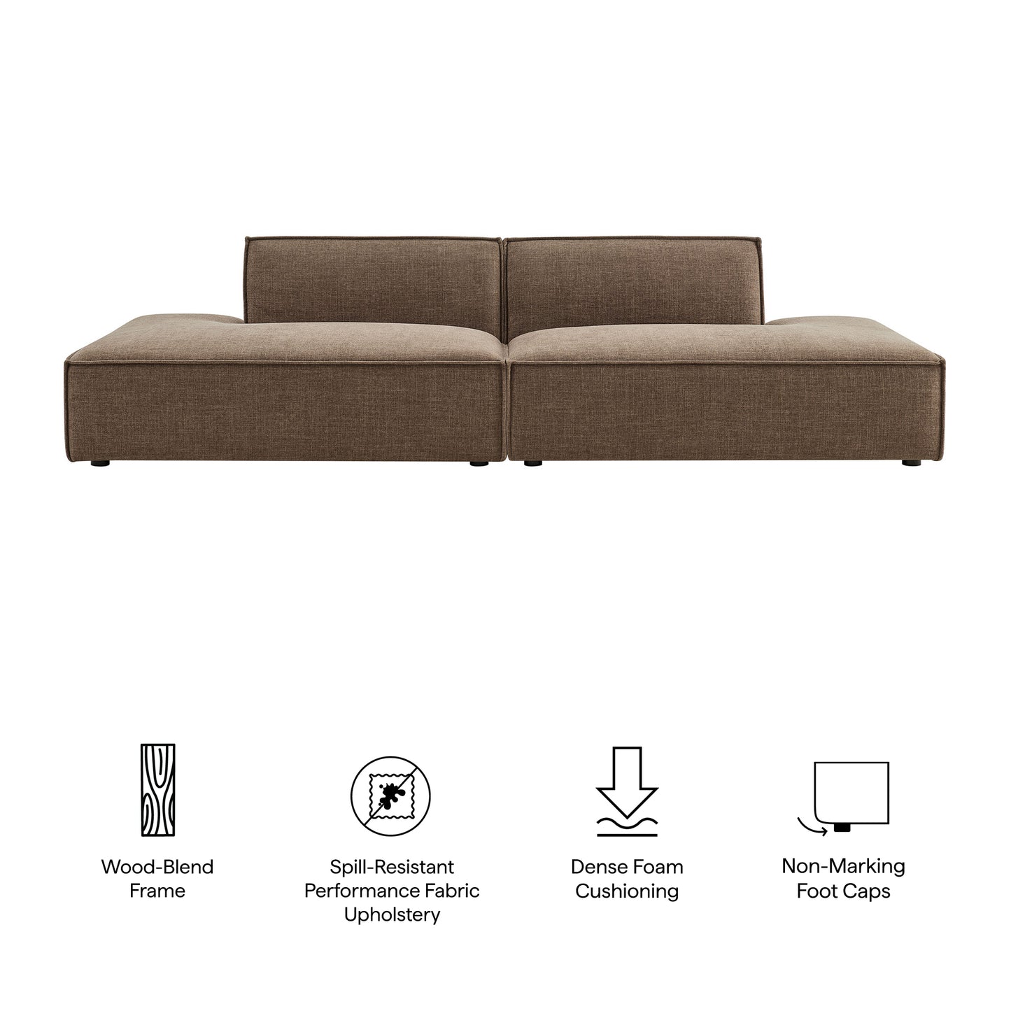 Restore 2-Piece Performance Fabric Upholstered Modular Loveseat by Modway