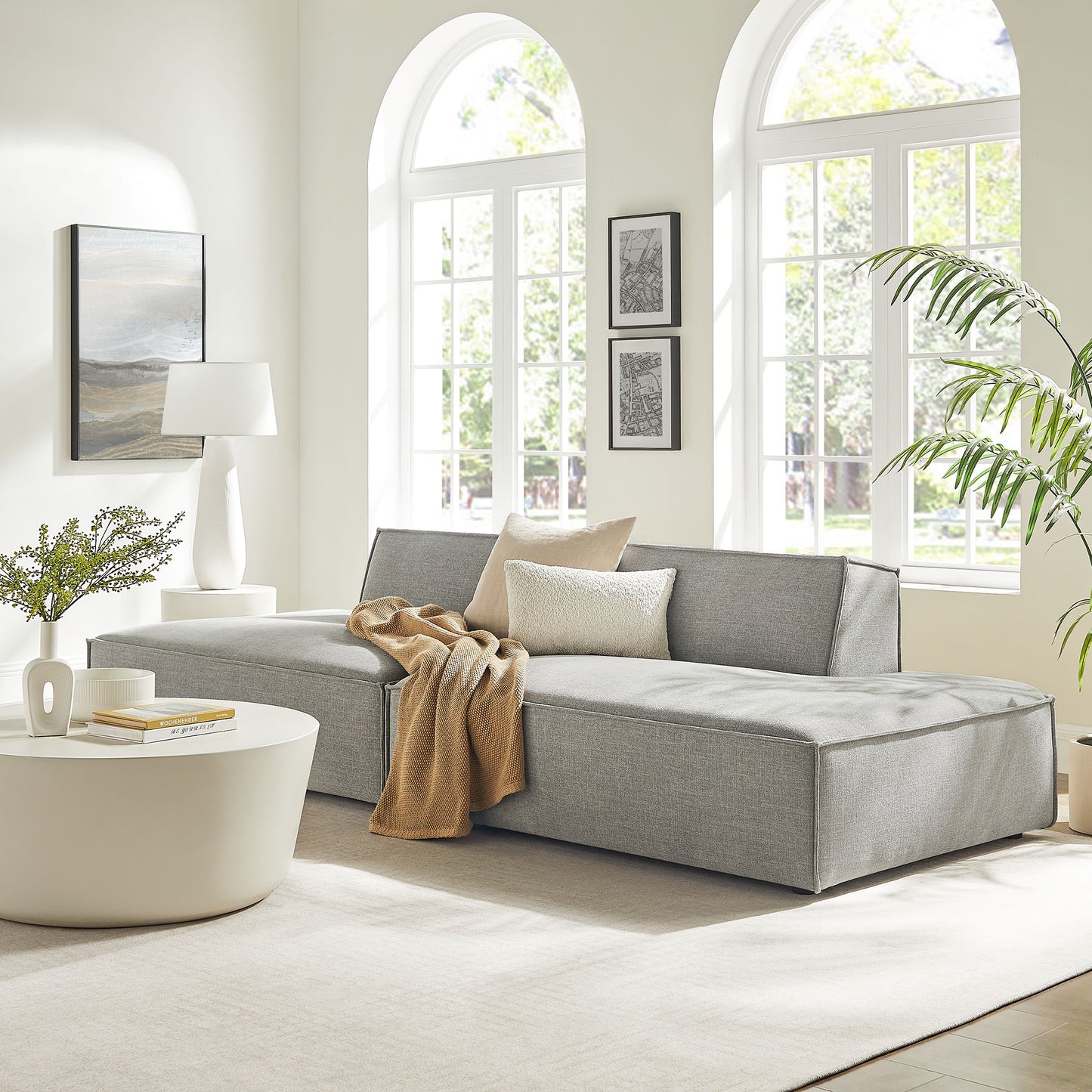 Restore 2-Piece Performance Fabric Upholstered Modular Loveseat by Modway
