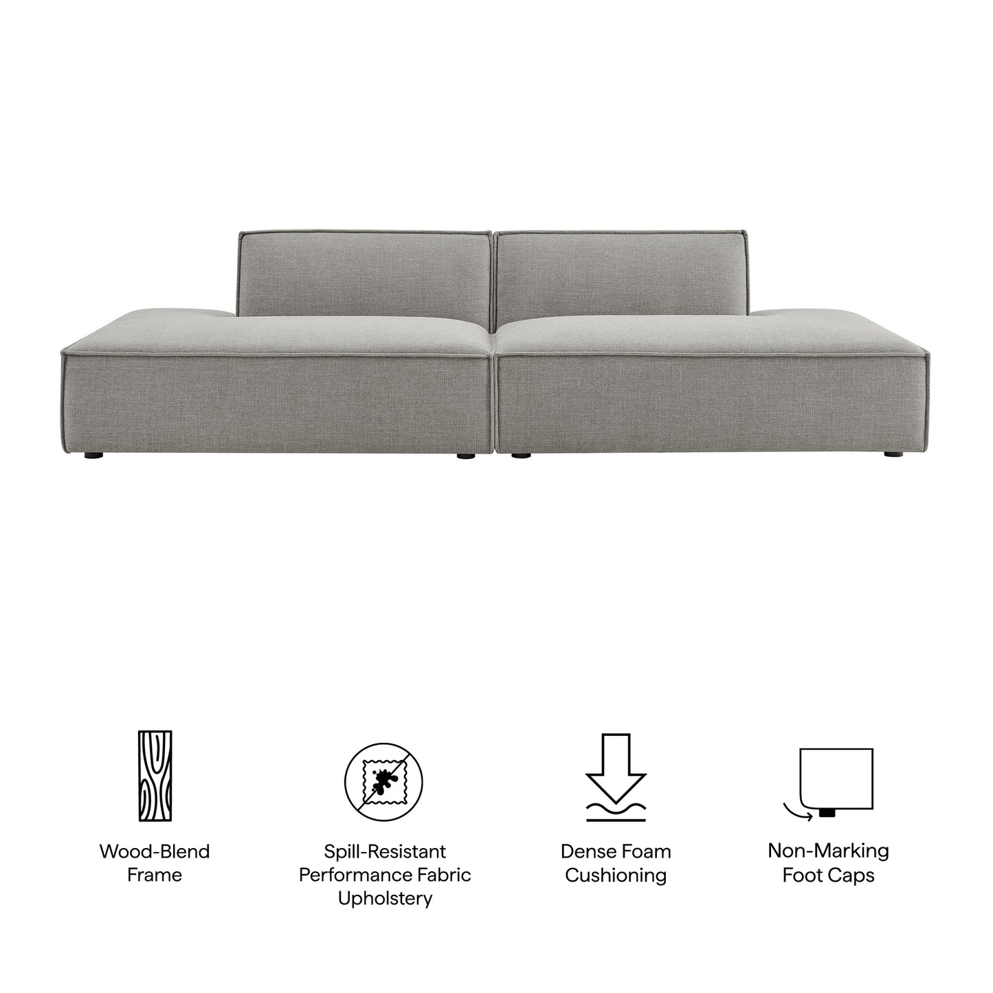 Restore 2-Piece Performance Fabric Upholstered Modular Loveseat by Modway