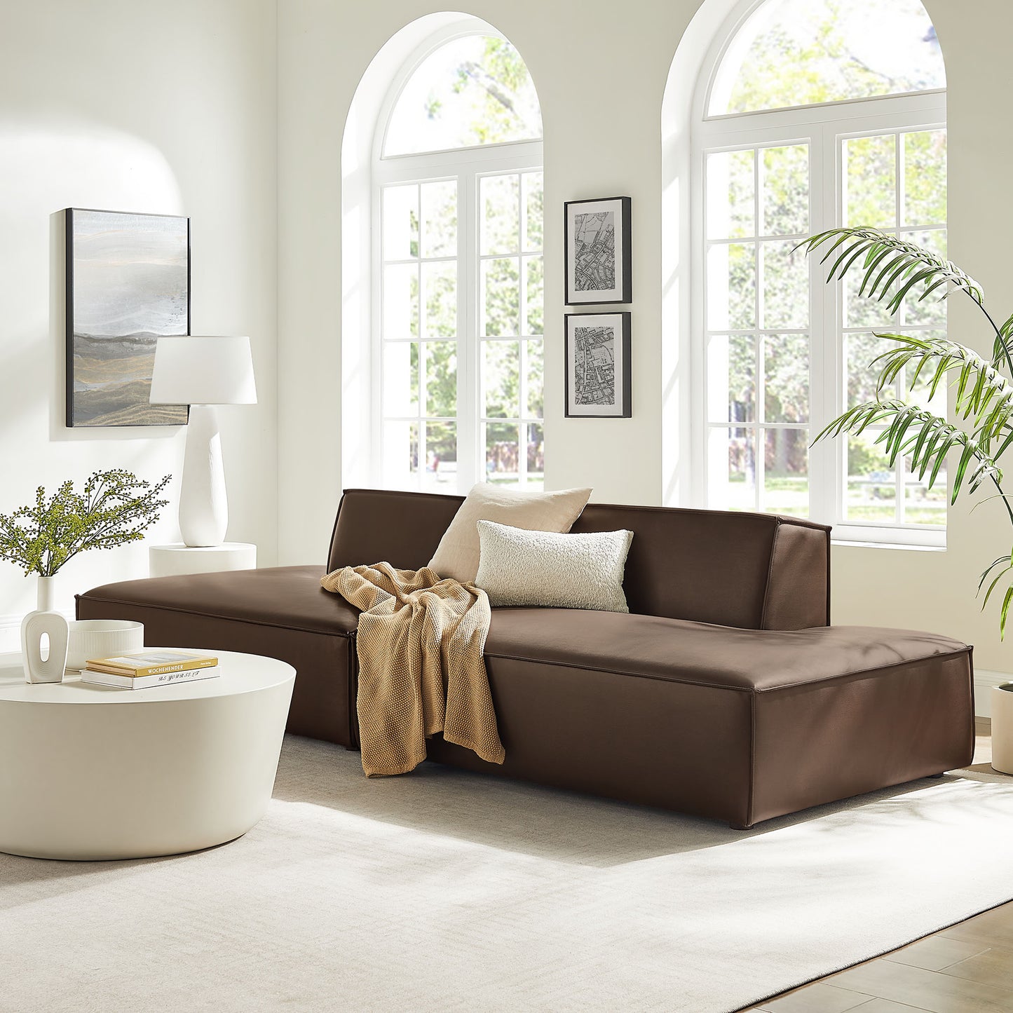Restore 2-Piece Vegan Leather Modular Loveseat by Modway
