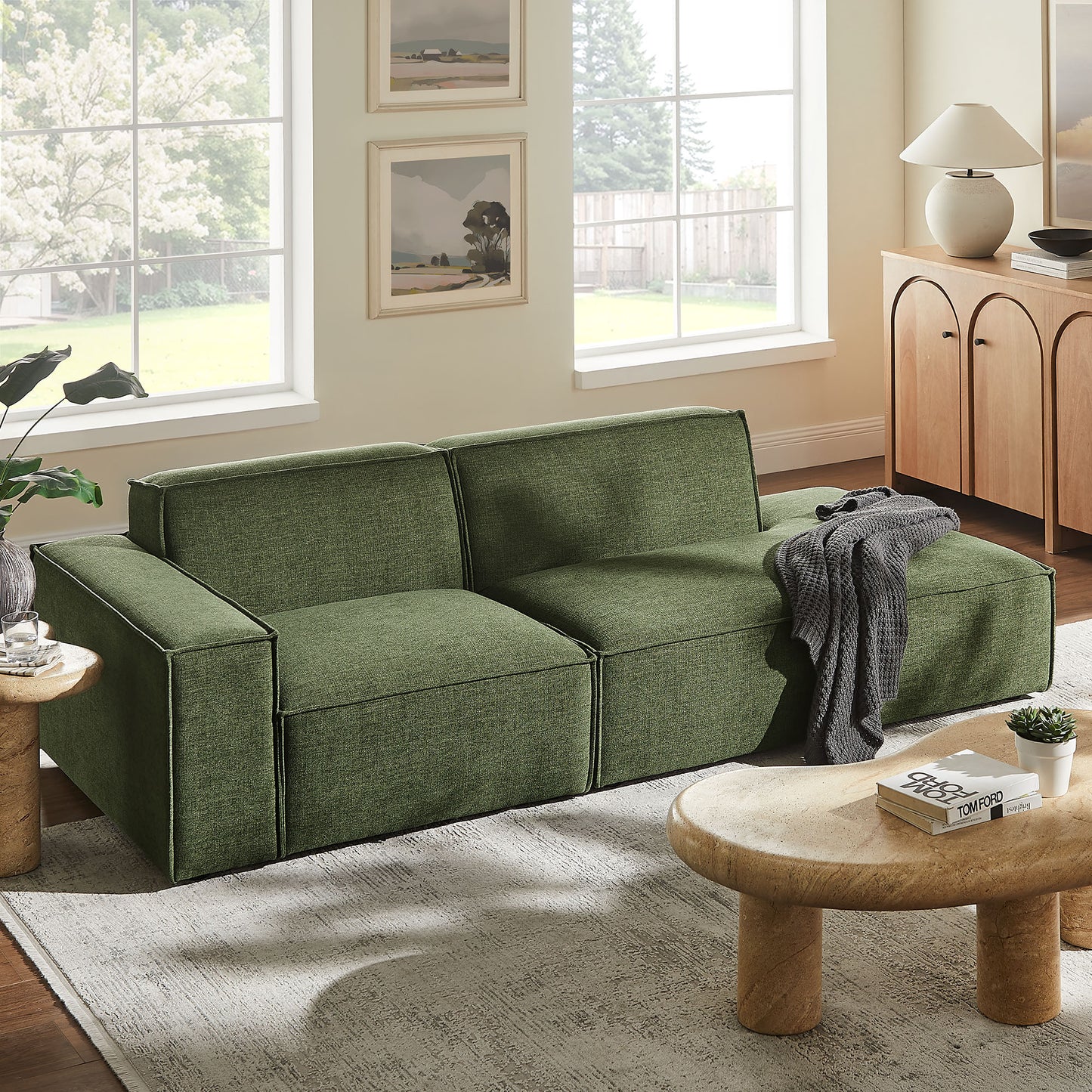 Restore 2-Piece Performance Fabric Upholstered Modular Loveseat by Modway