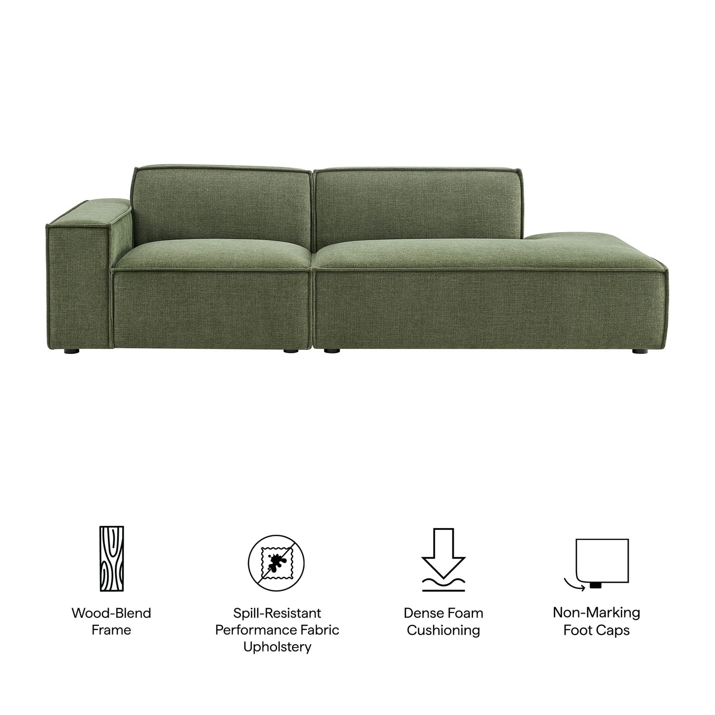 Restore 2-Piece Performance Fabric Upholstered Modular Loveseat by Modway