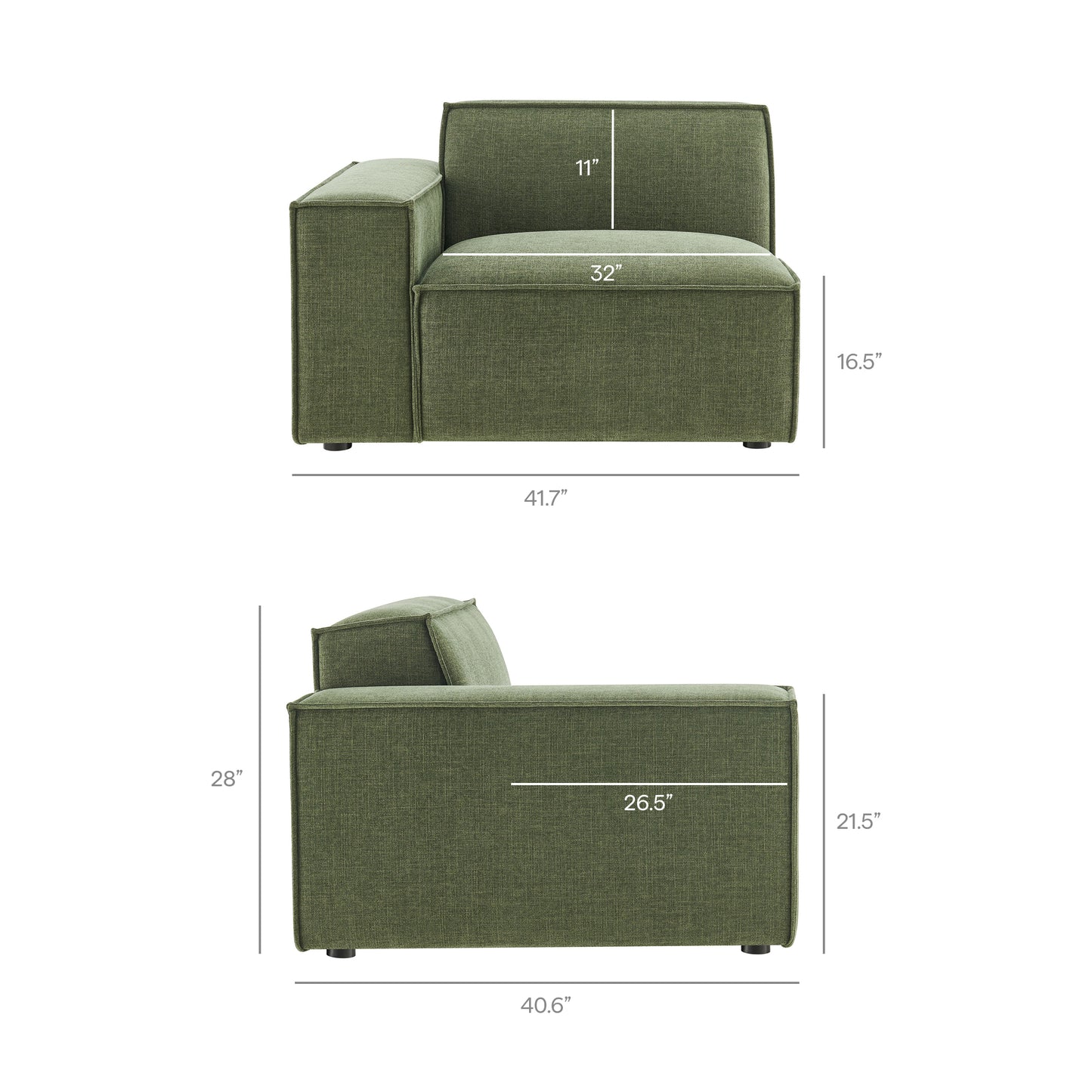 Restore 2-Piece Performance Fabric Upholstered Modular Loveseat by Modway