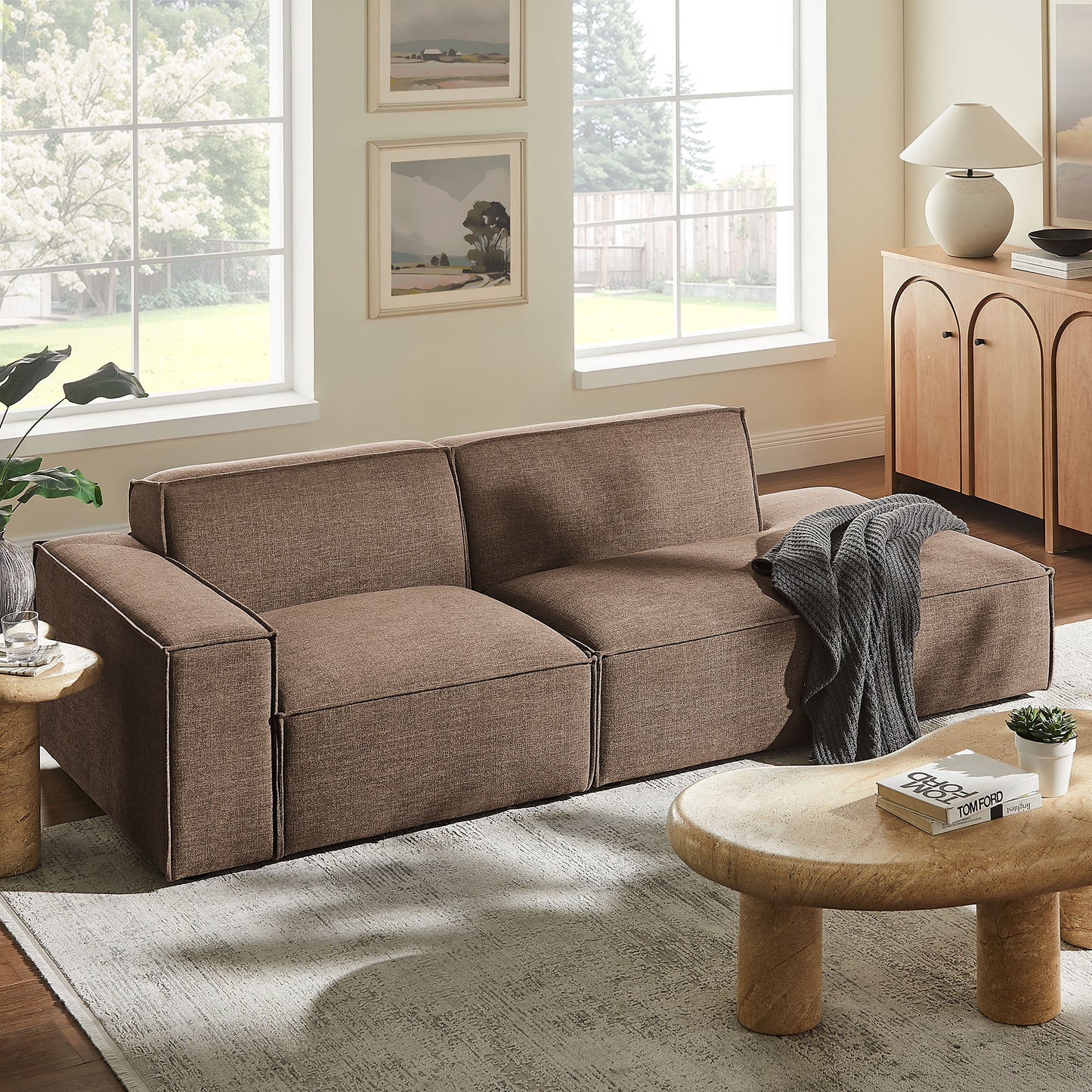 Restore 2-Piece Performance Fabric Upholstered Modular Loveseat by Modway