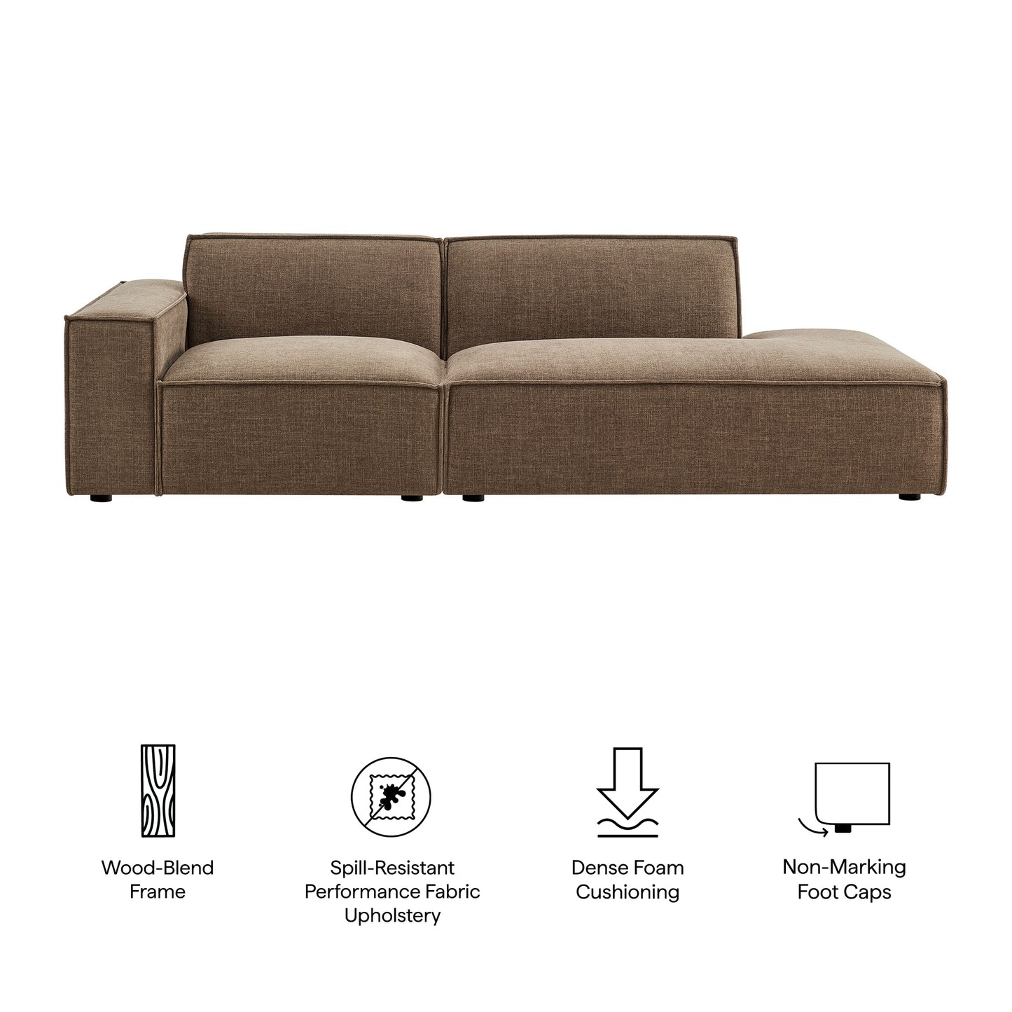 Restore 2-Piece Performance Fabric Upholstered Modular Loveseat by Modway